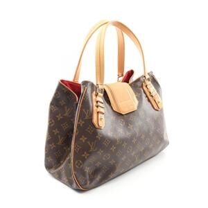 Louis Vuitton Greet Handbag Canvas Leather Monogram Brown